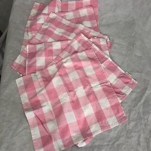 Set of 6 pink and white buffalo check napkins